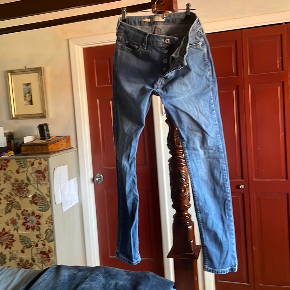 Topman men’s stretch slim jeans  ($56). Size: 30R